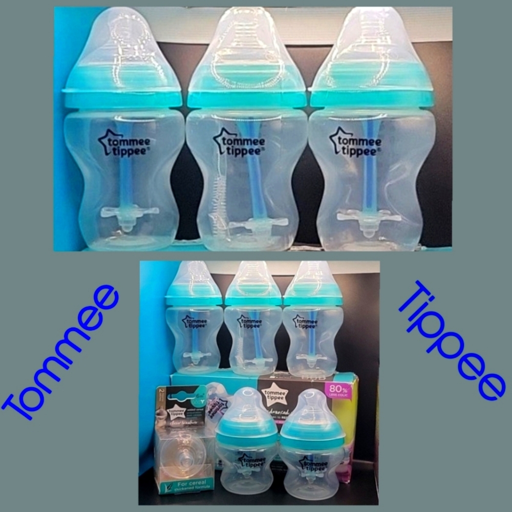 Tommee Tippee Bundle; Advanced Anti-Colic Bottles & Cereal Nipples